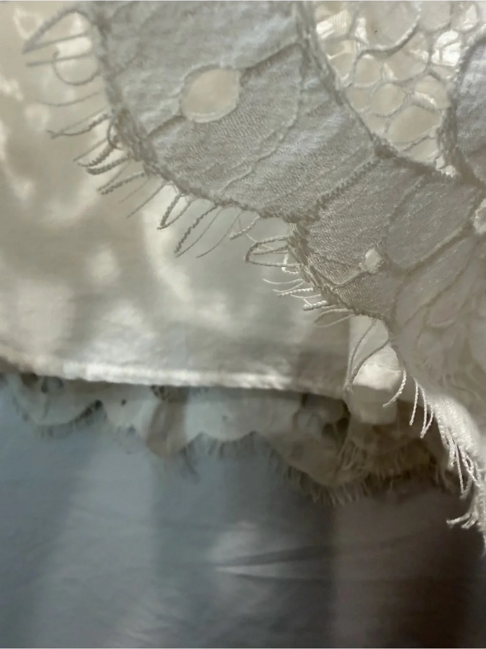 Anthropologie White Lace Puff-Sleeve Peasant Top